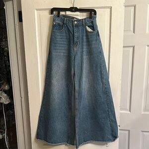 Blank Paige Blue Flare Wide Leg Jeans